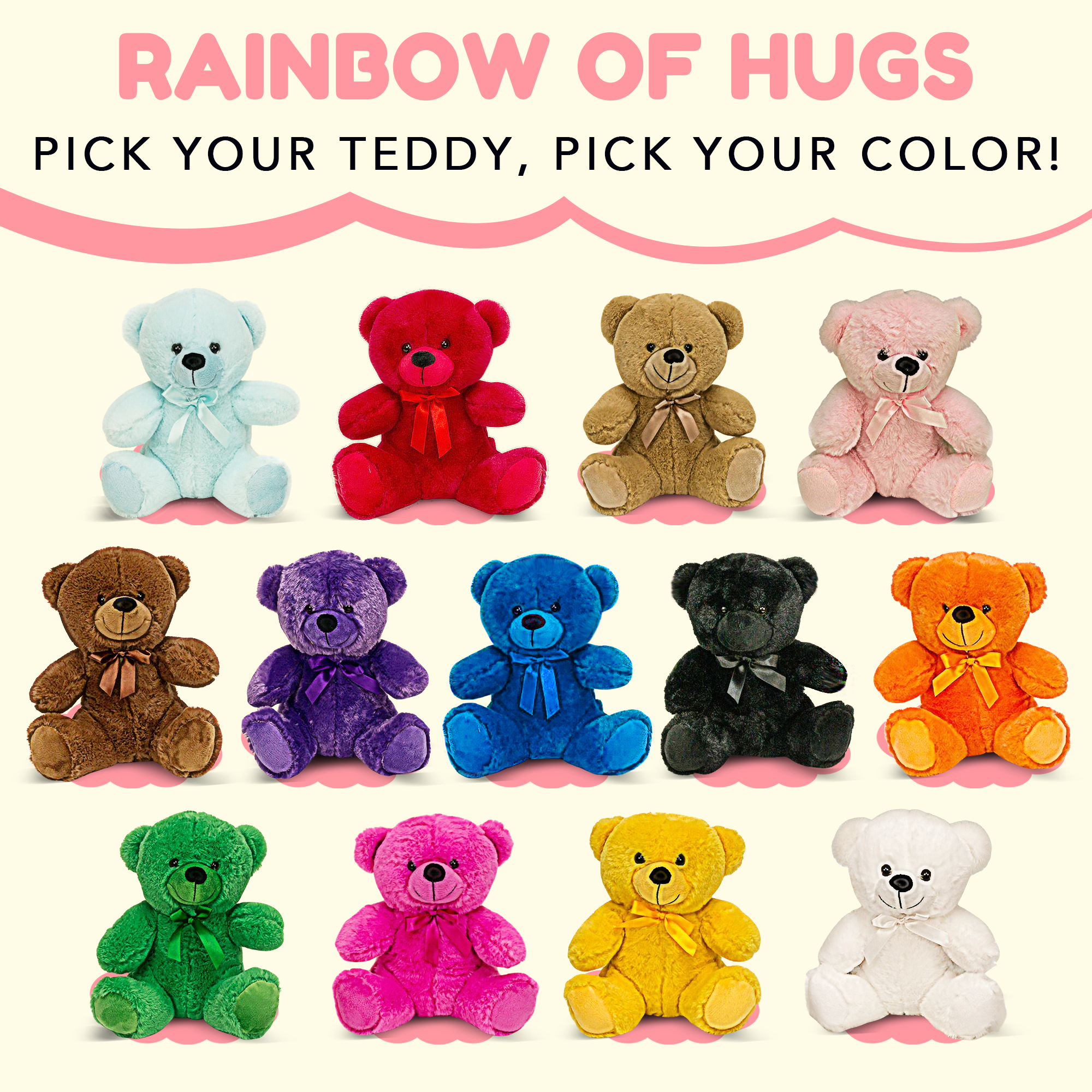 Grandma Smiley's Plush Best Friends Super Color Baby Pink Teddy Bear Stuffed Animal