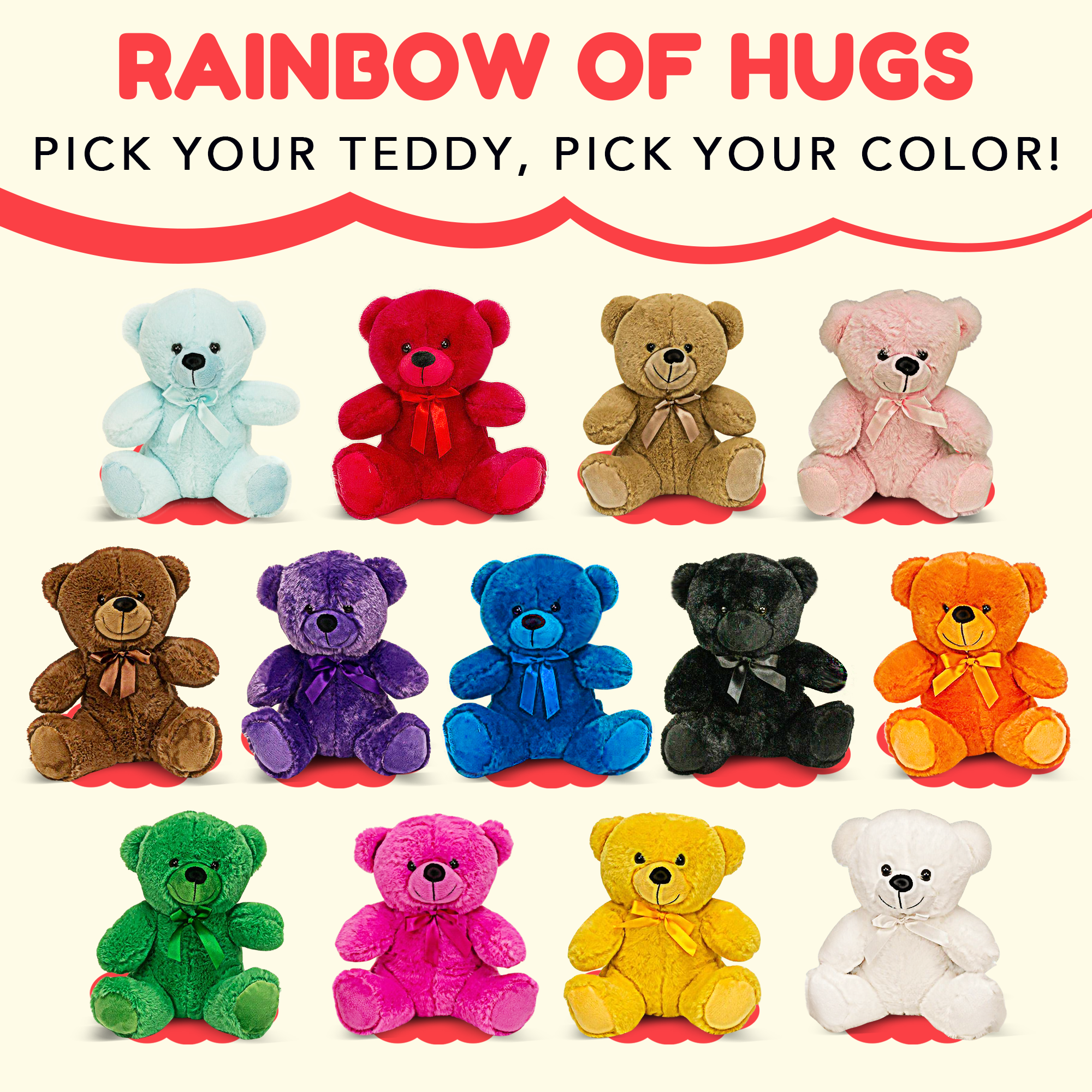 Grandma Smiley's Plush Best Friends Super Color Red Teddy Bear Stuffed Animal