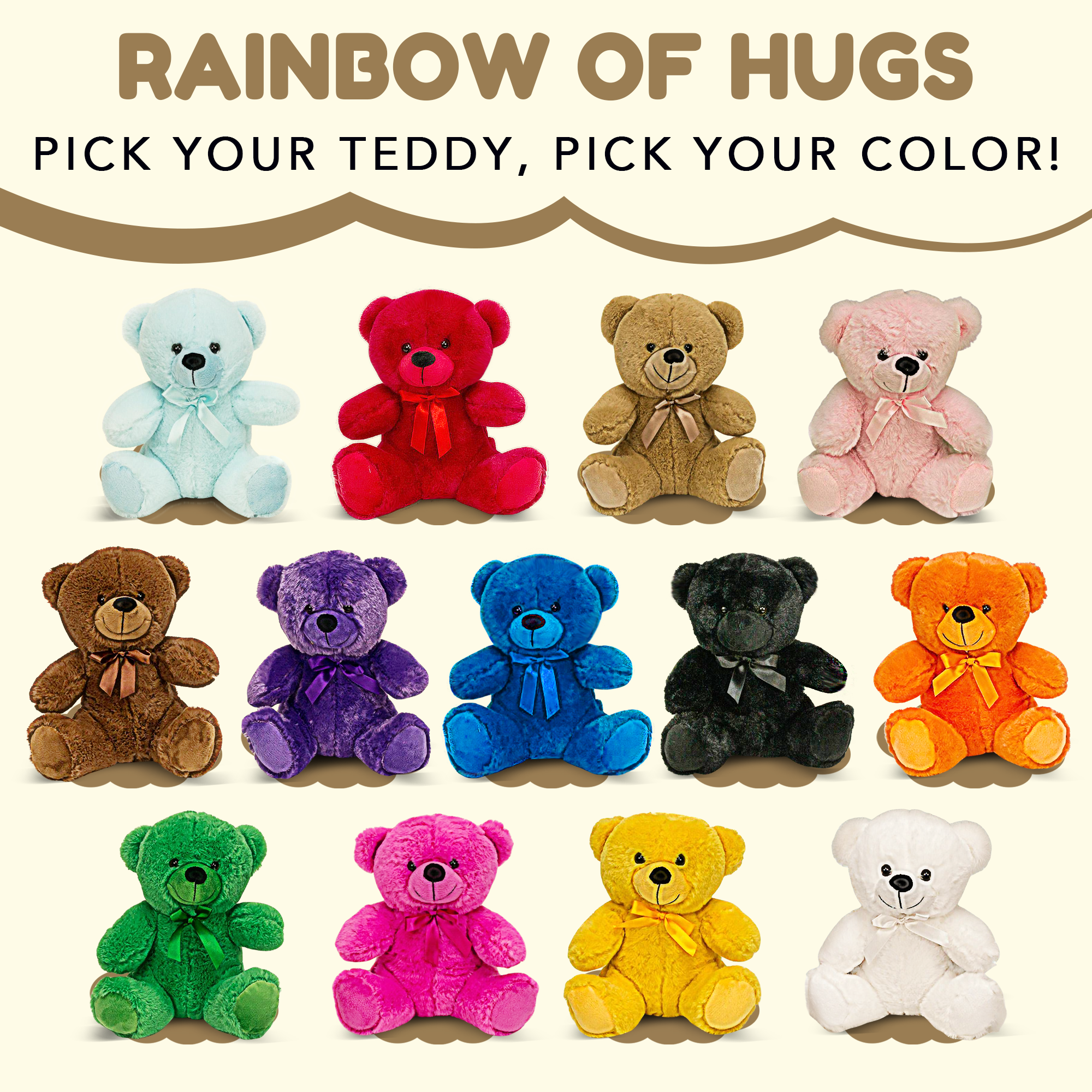 Grandma Smiley's Plush Best Friends Super Color Beige Teddy Bear Stuffed Animal