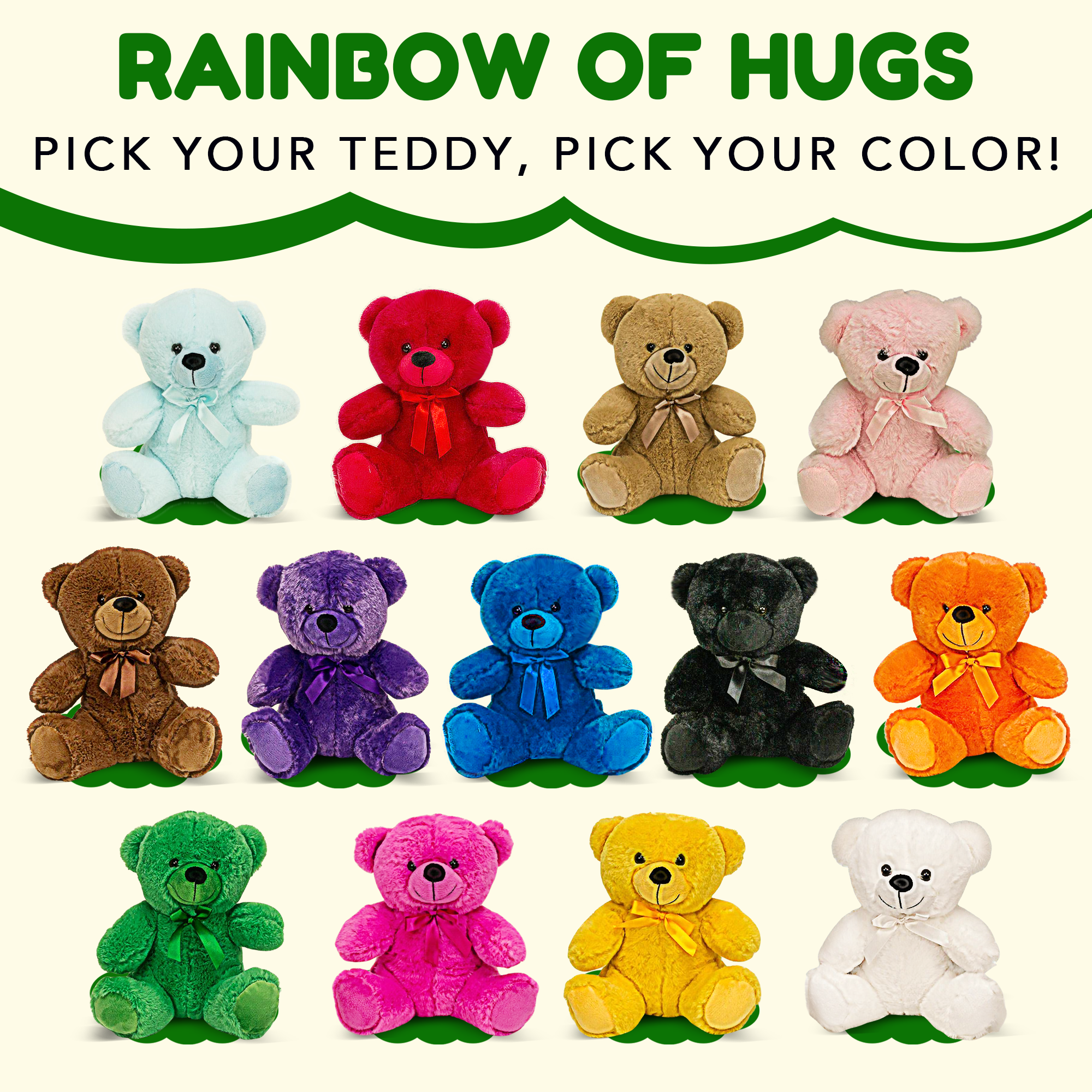 Grandma Smiley's Plush Best Friends Super Color Green Teddy Bear Stuffed Animal