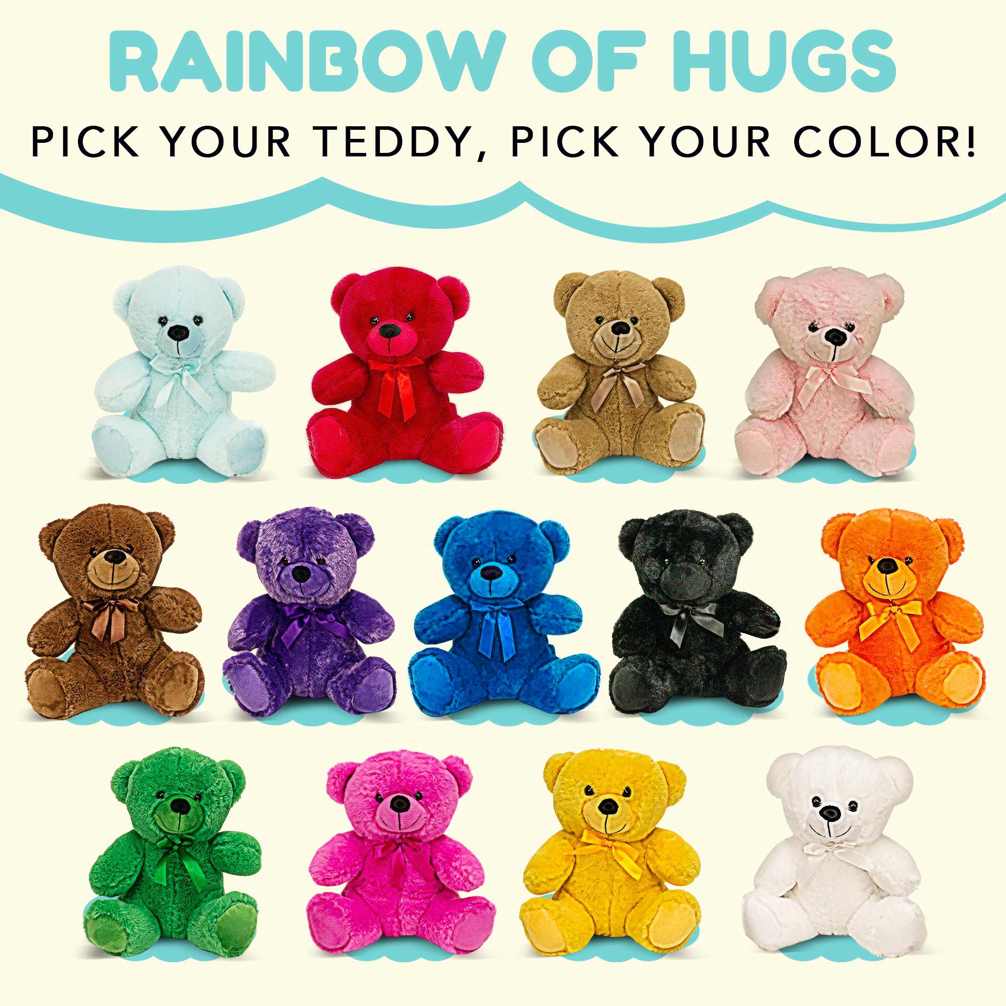 Grandma Smiley's Plush Best Friends Super Color Baby Blue Teddy Bear Stuffed Animal