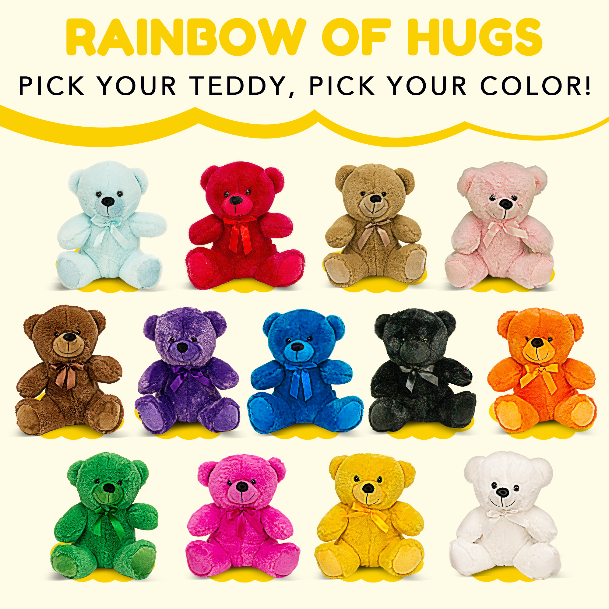 Grandma Smiley's Plush Best Friends Super Color Yellow Teddy Bear Stuffed Animal