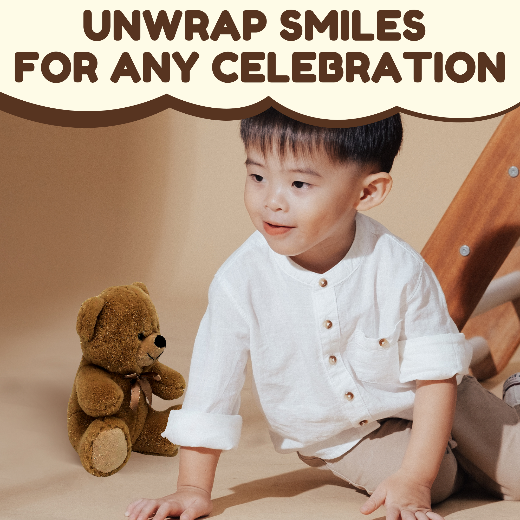 Grandma Smiley's Plush Best Friends Super Color Brown Teddy Bear Stuffed Animal