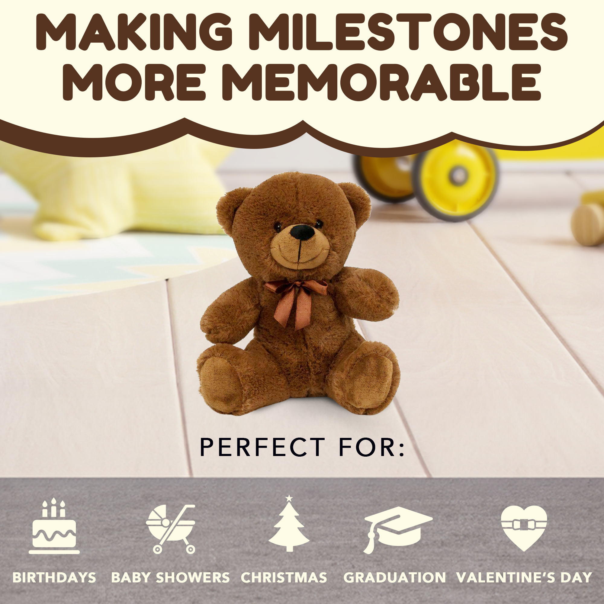 Grandma Smiley's Plush Best Friends Super Color Brown Teddy Bear Stuffed Animal