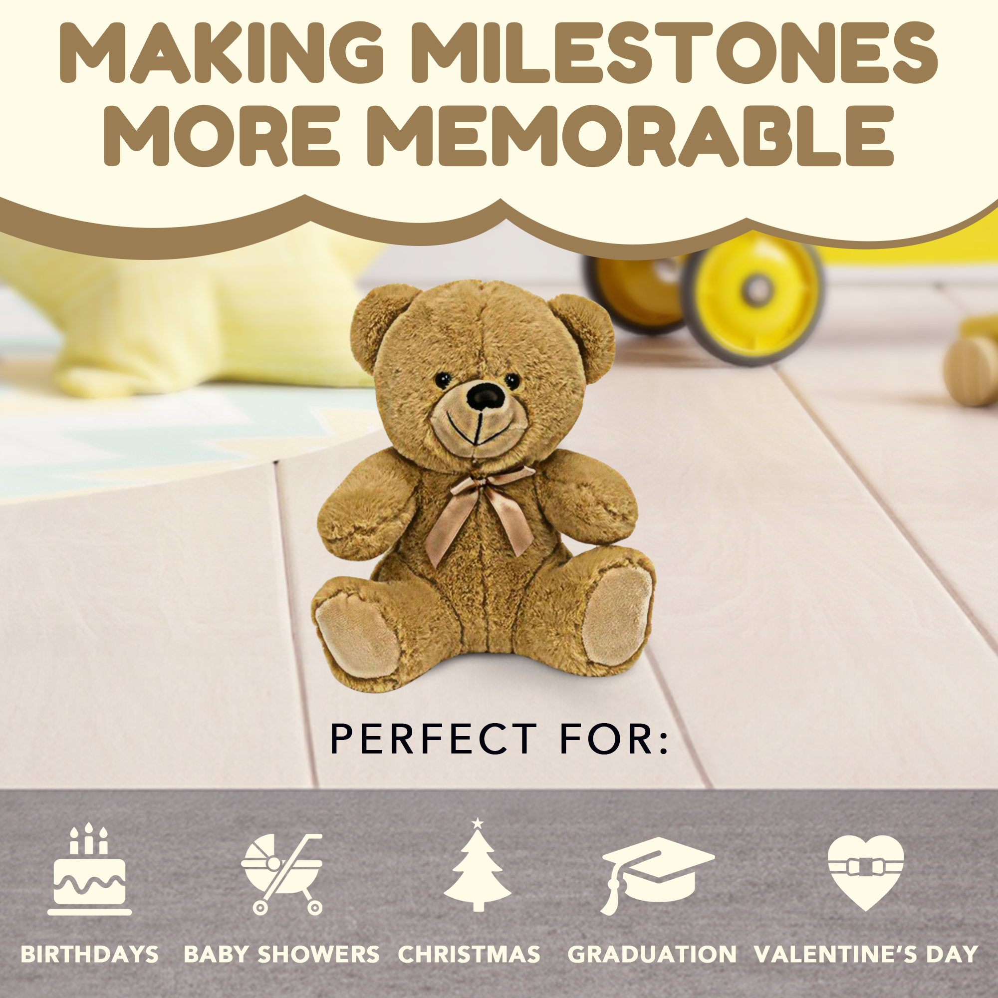 Grandma Smiley's Plush Best Friends Super Color Beige Teddy Bear Stuffed Animal