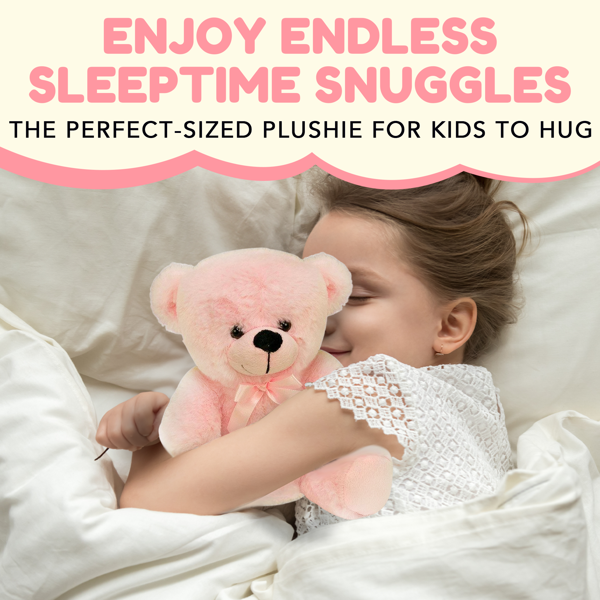 Grandma Smiley's Plush Best Friends Super Color Baby Pink Teddy Bear Stuffed Animal