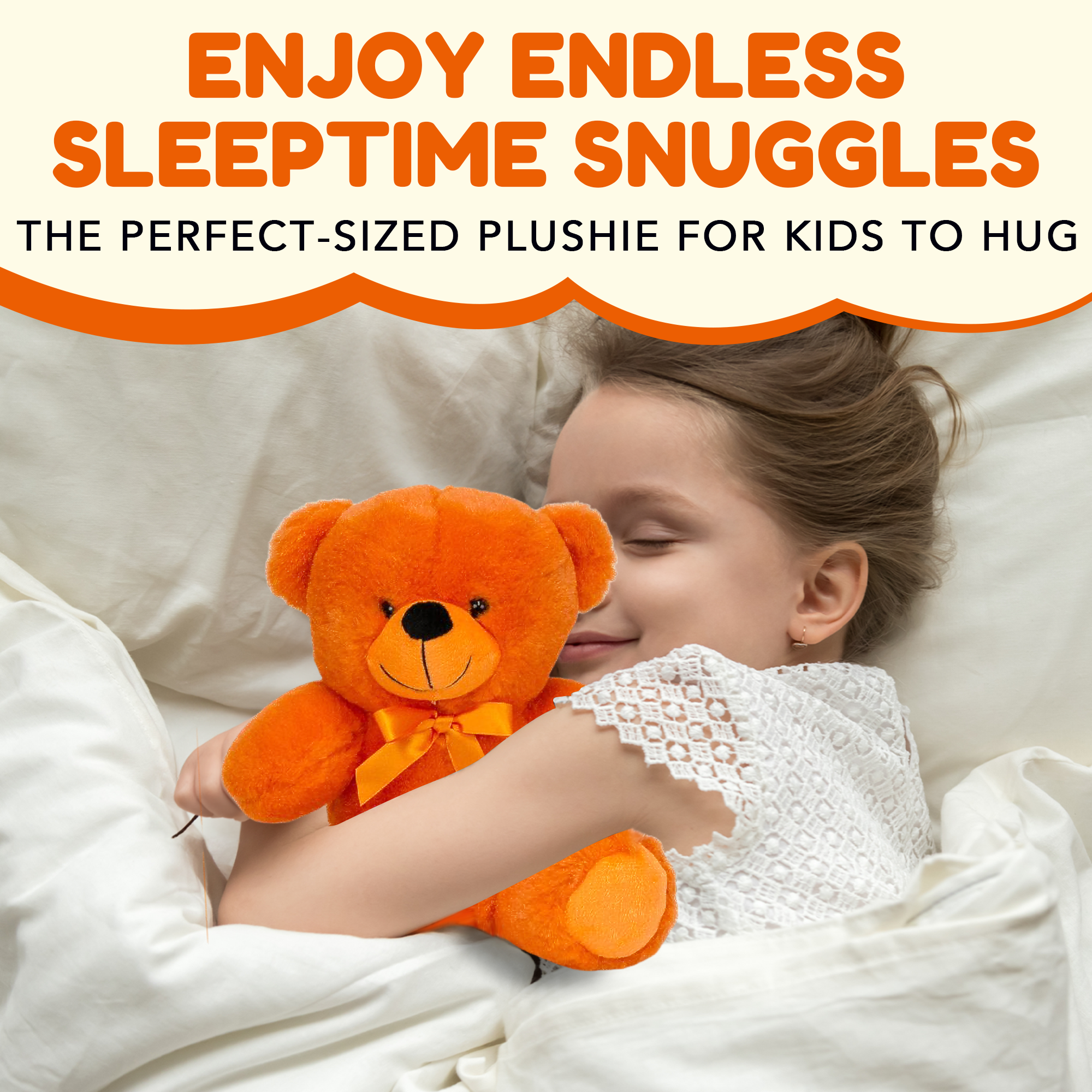 Grandma Smiley's Plush Best Friends Super Color Orange Teddy Bear Stuffed Animal