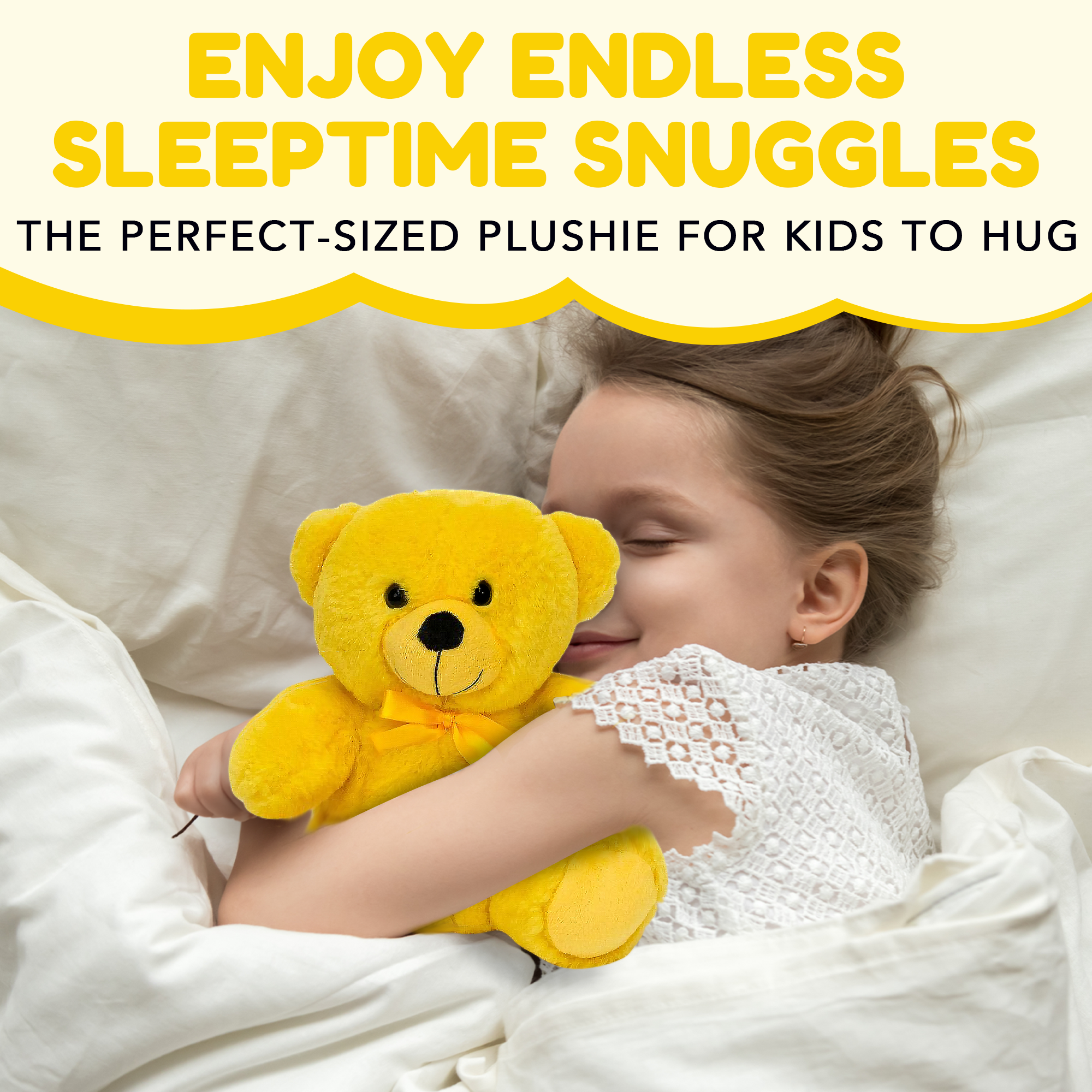 Grandma Smiley's Plush Best Friends Super Color Yellow Teddy Bear Stuffed Animal