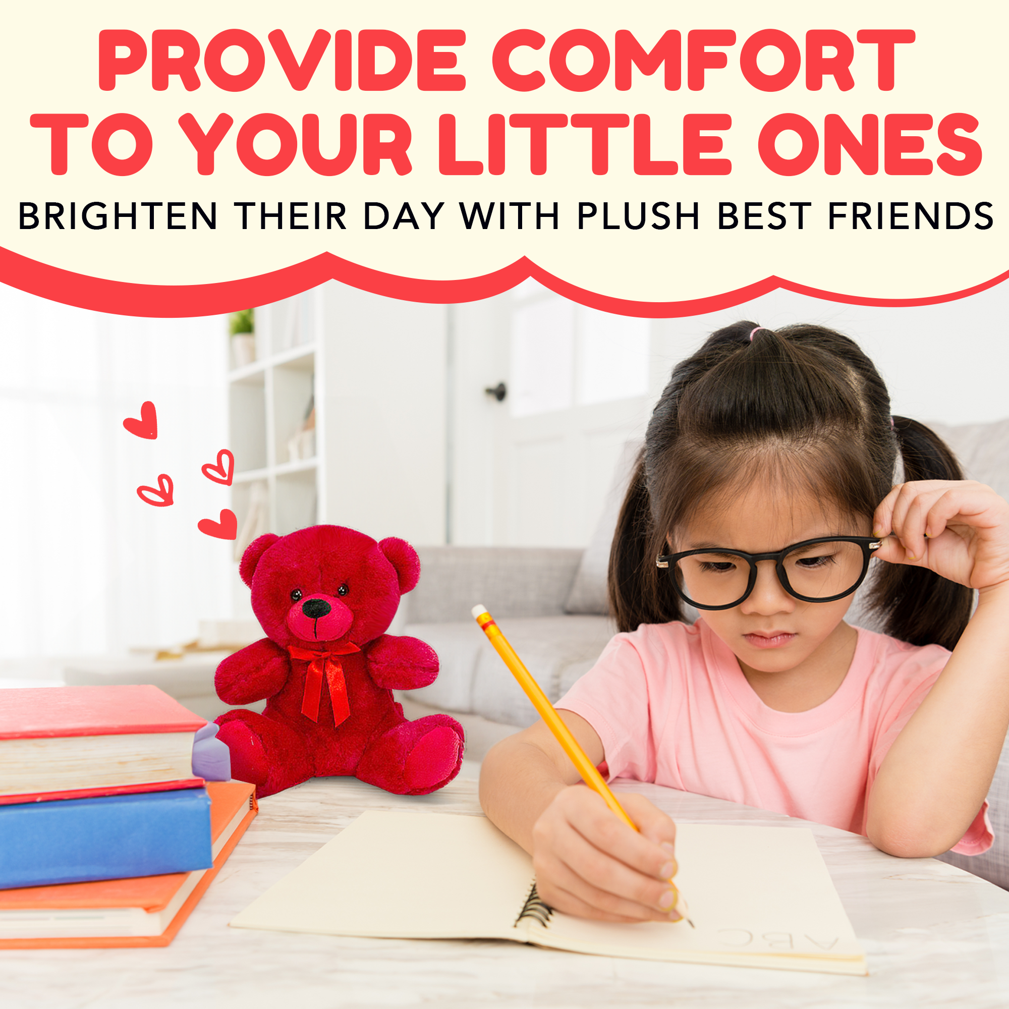 Grandma Smiley's Plush Best Friends Super Color Red Teddy Bear Stuffed Animal