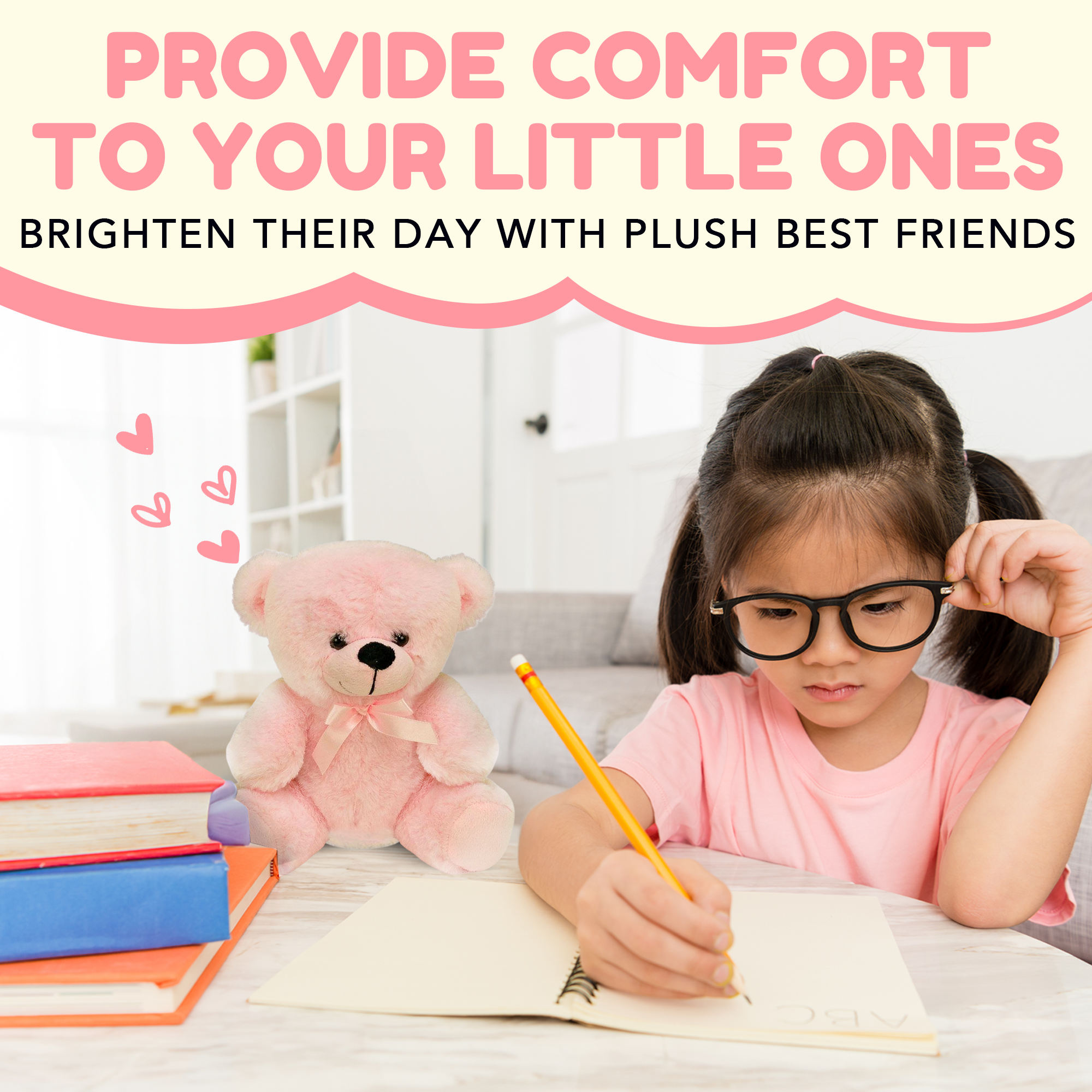 Grandma Smiley's Plush Best Friends Super Color Baby Pink Teddy Bear Stuffed Animal