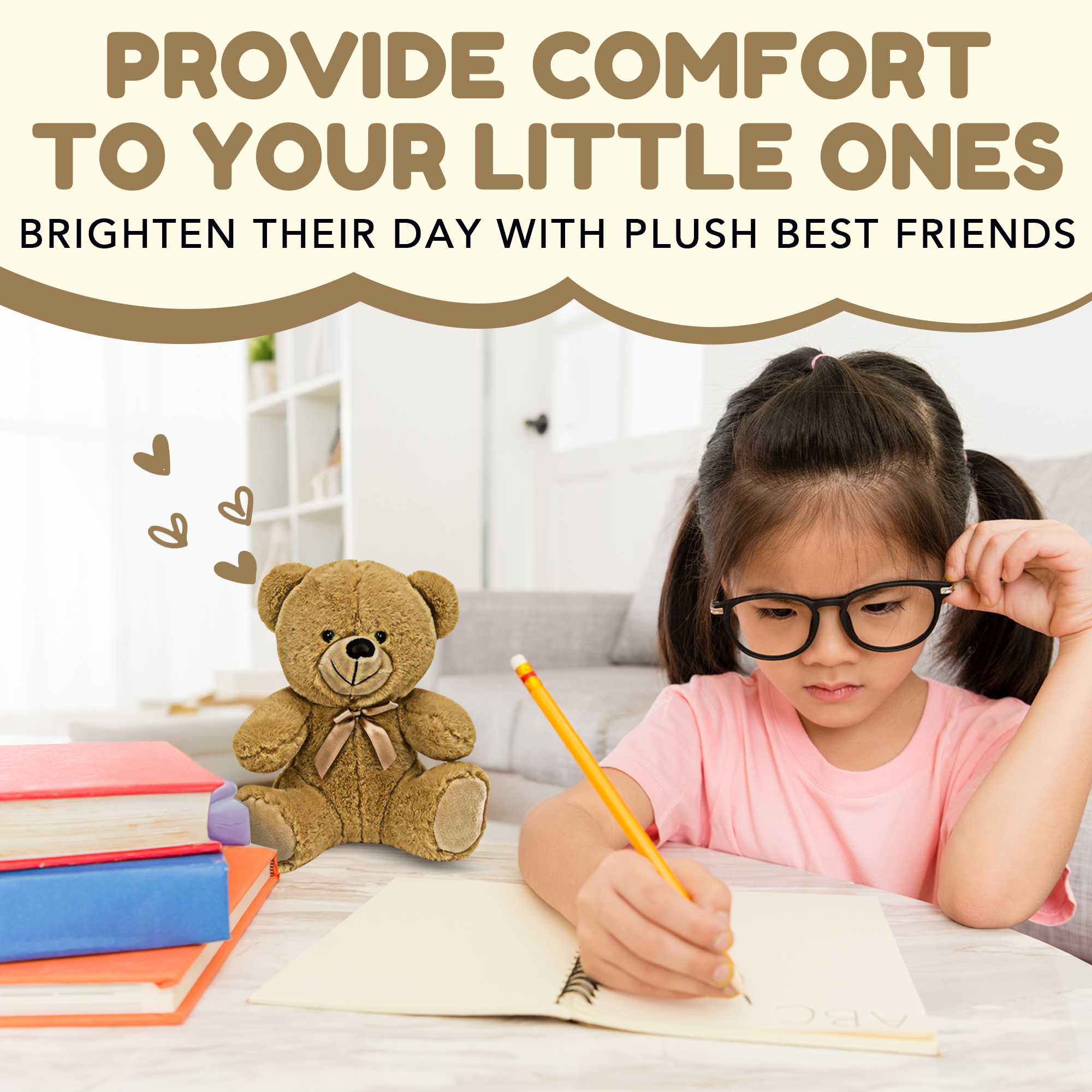 Grandma Smiley's Plush Best Friends Super Color Beige Teddy Bear Stuffed Animal