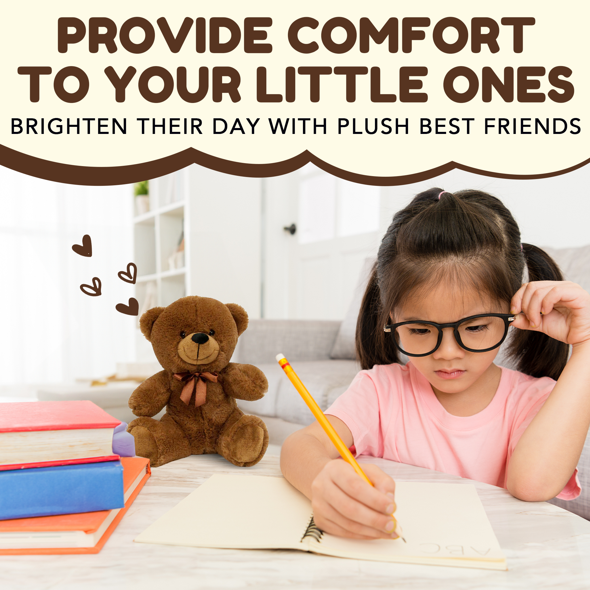 Grandma Smiley's Plush Best Friends Super Color Brown Teddy Bear Stuffed Animal