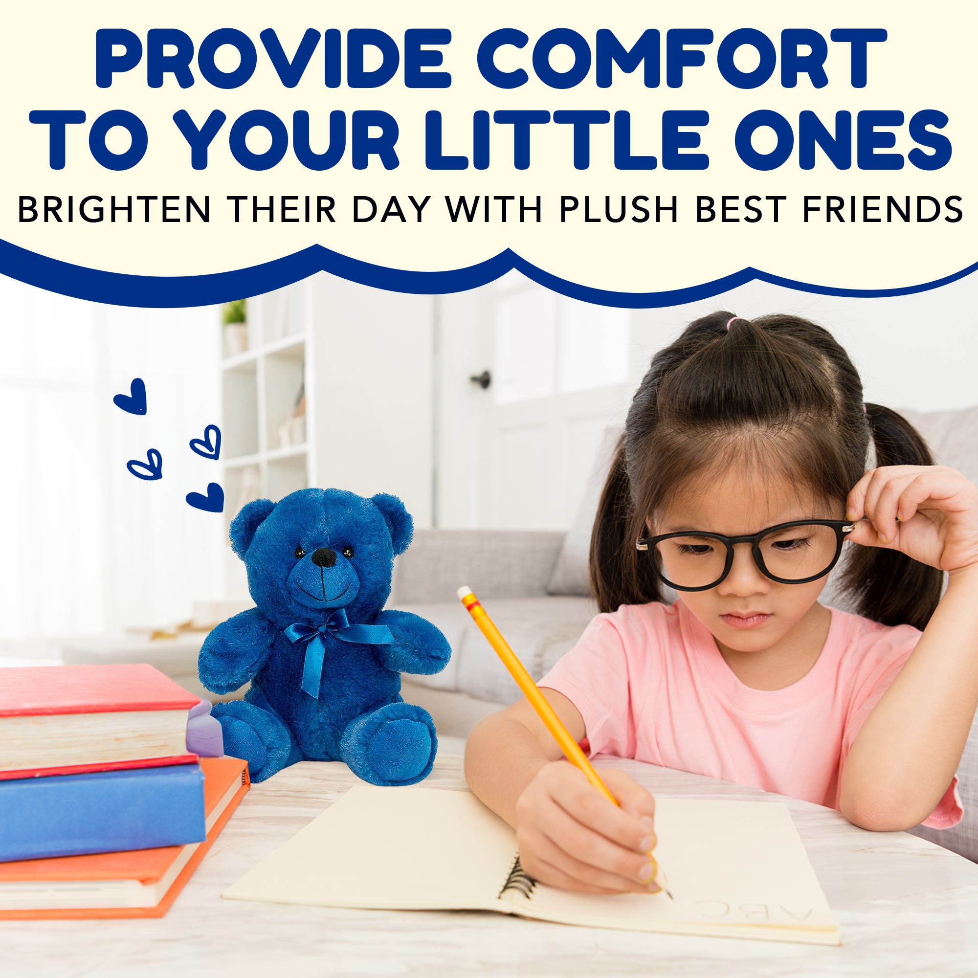 Grandma Smiley's Plush Best Friends Super Color Blue Teddy Bear Stuffed Animal