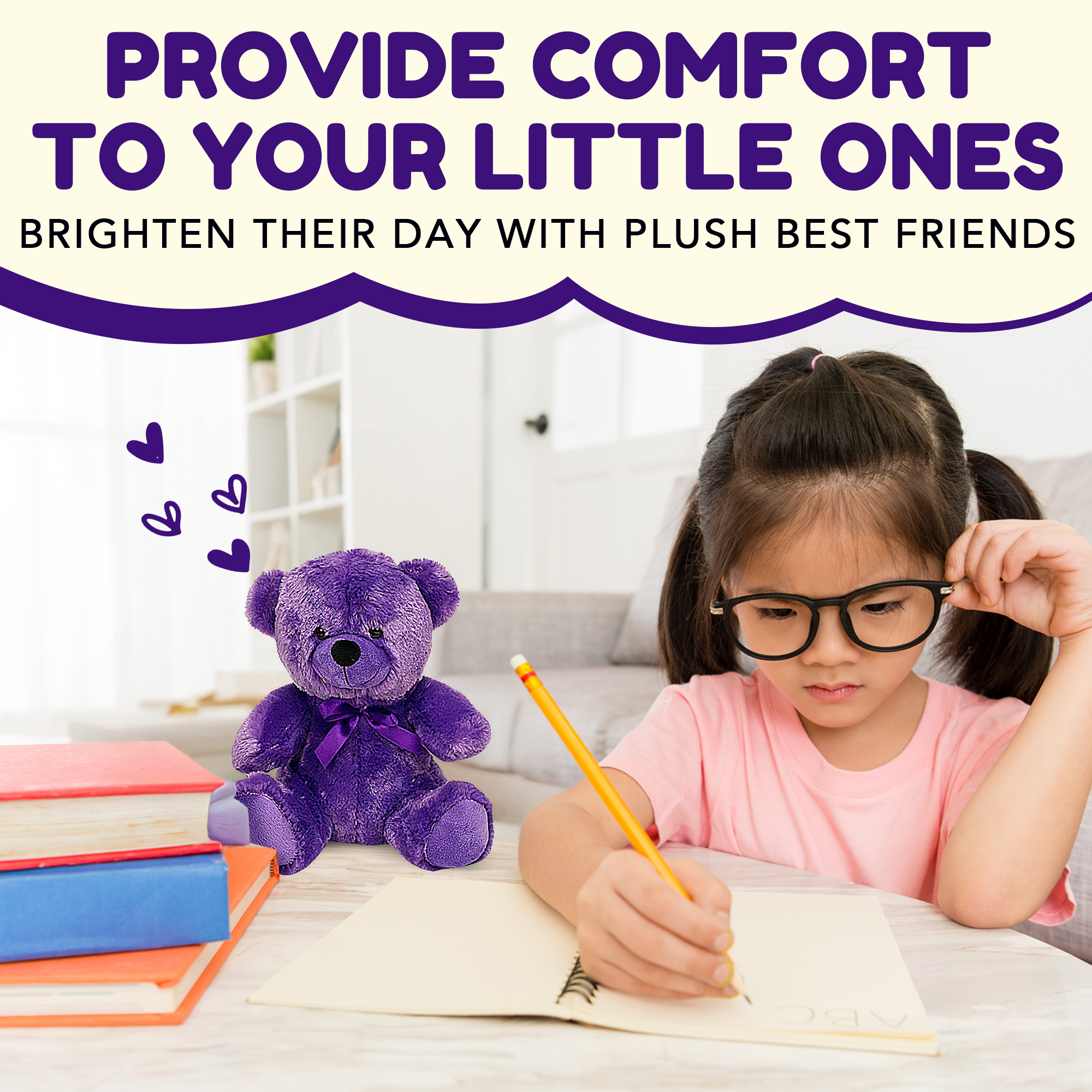 Grandma Smiley's Plush Best Friends Super Color Purple Teddy Bear Stuffed Animal