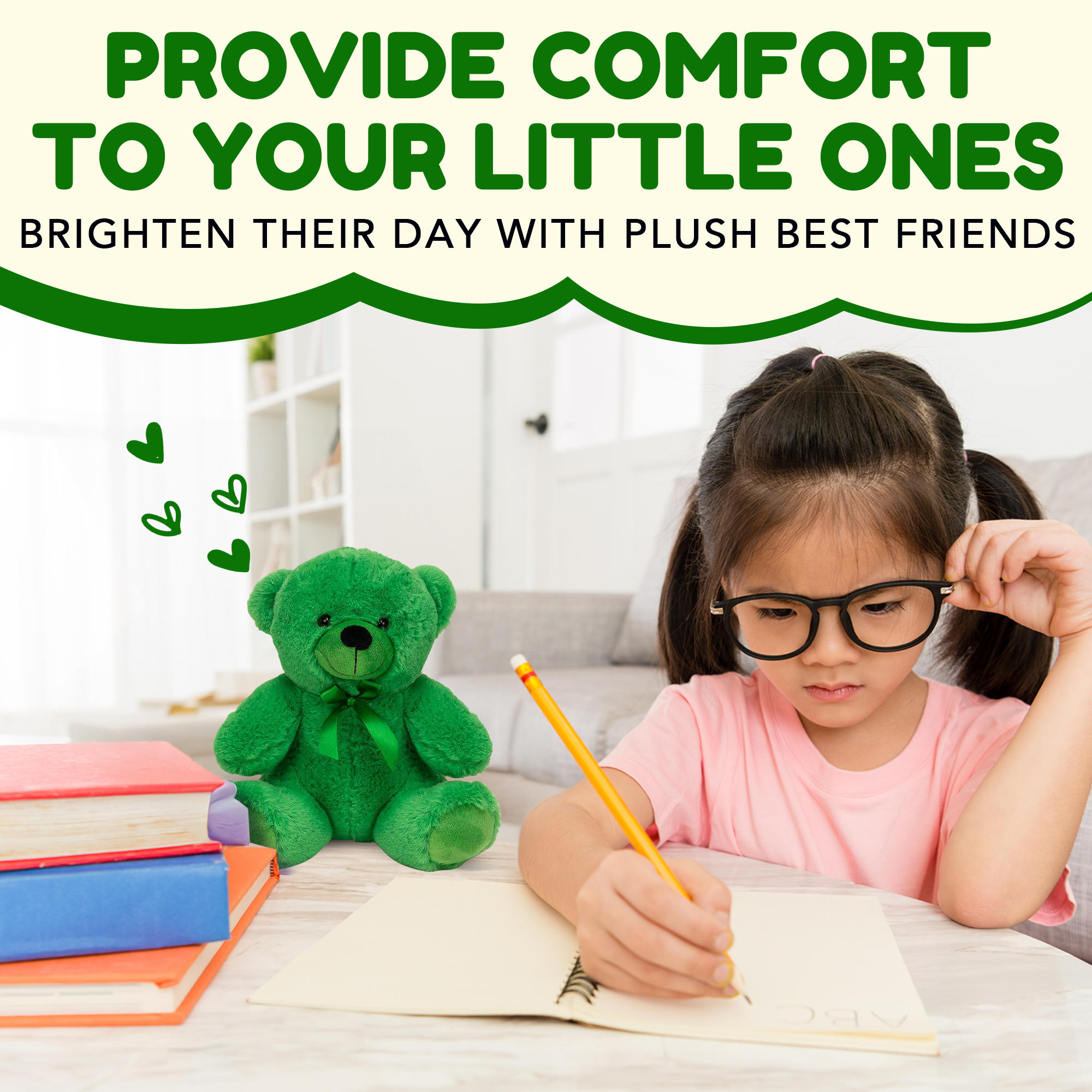 Grandma Smiley's Plush Best Friends Super Color Green Teddy Bear Stuffed Animal