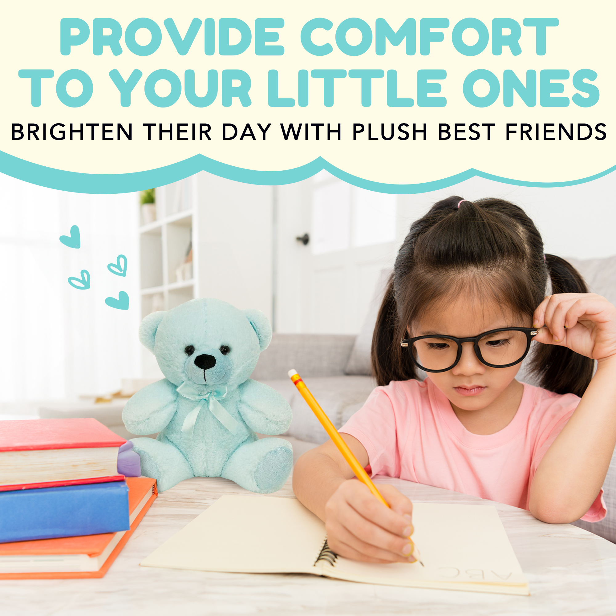 Grandma Smiley's Plush Best Friends Super Color Baby Blue Teddy Bear Stuffed Animal