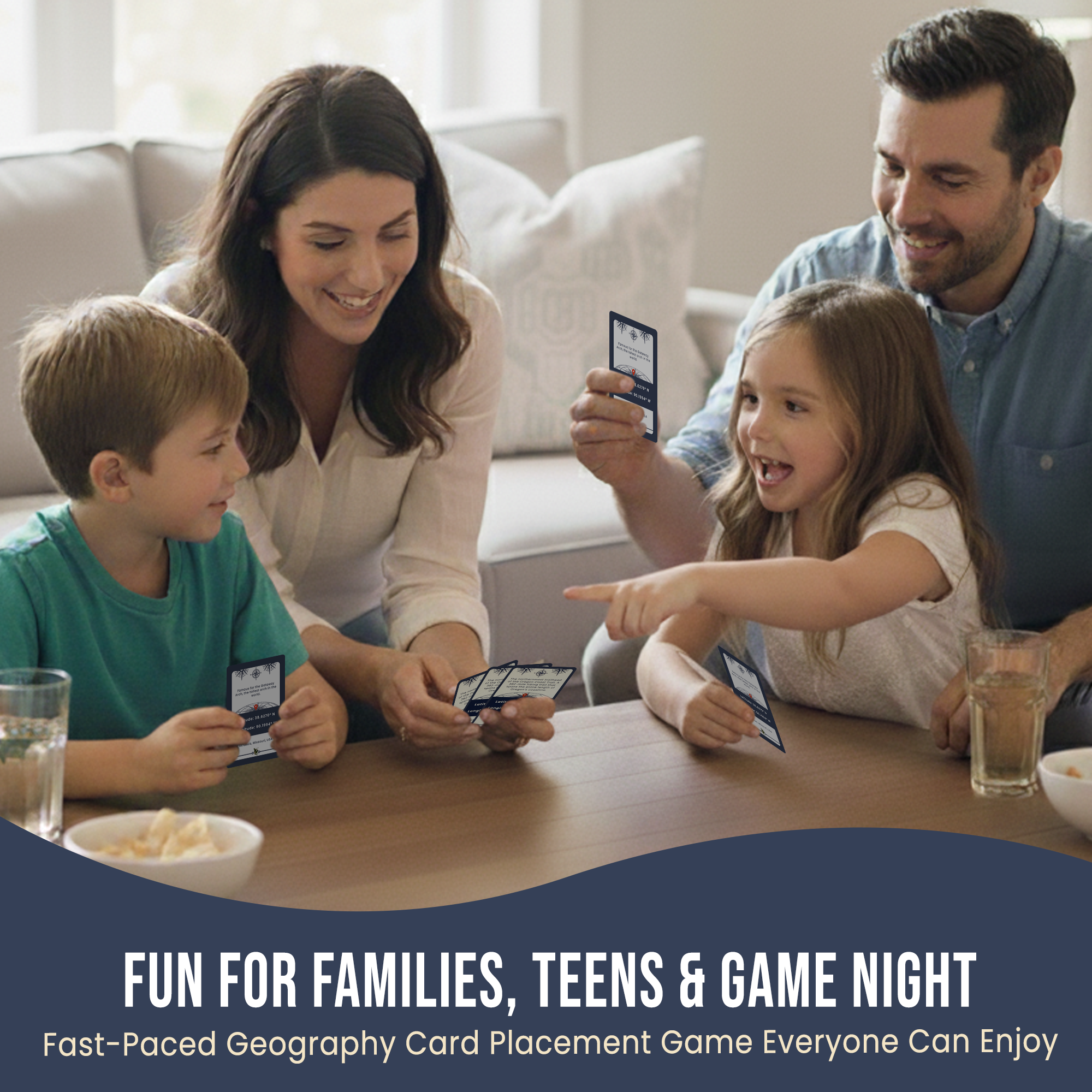 Coordinates North America Geography Game - Educational Card Game for Kids and Adults - Better Than Flash Cards - Build World Geography Skills Learning about North America