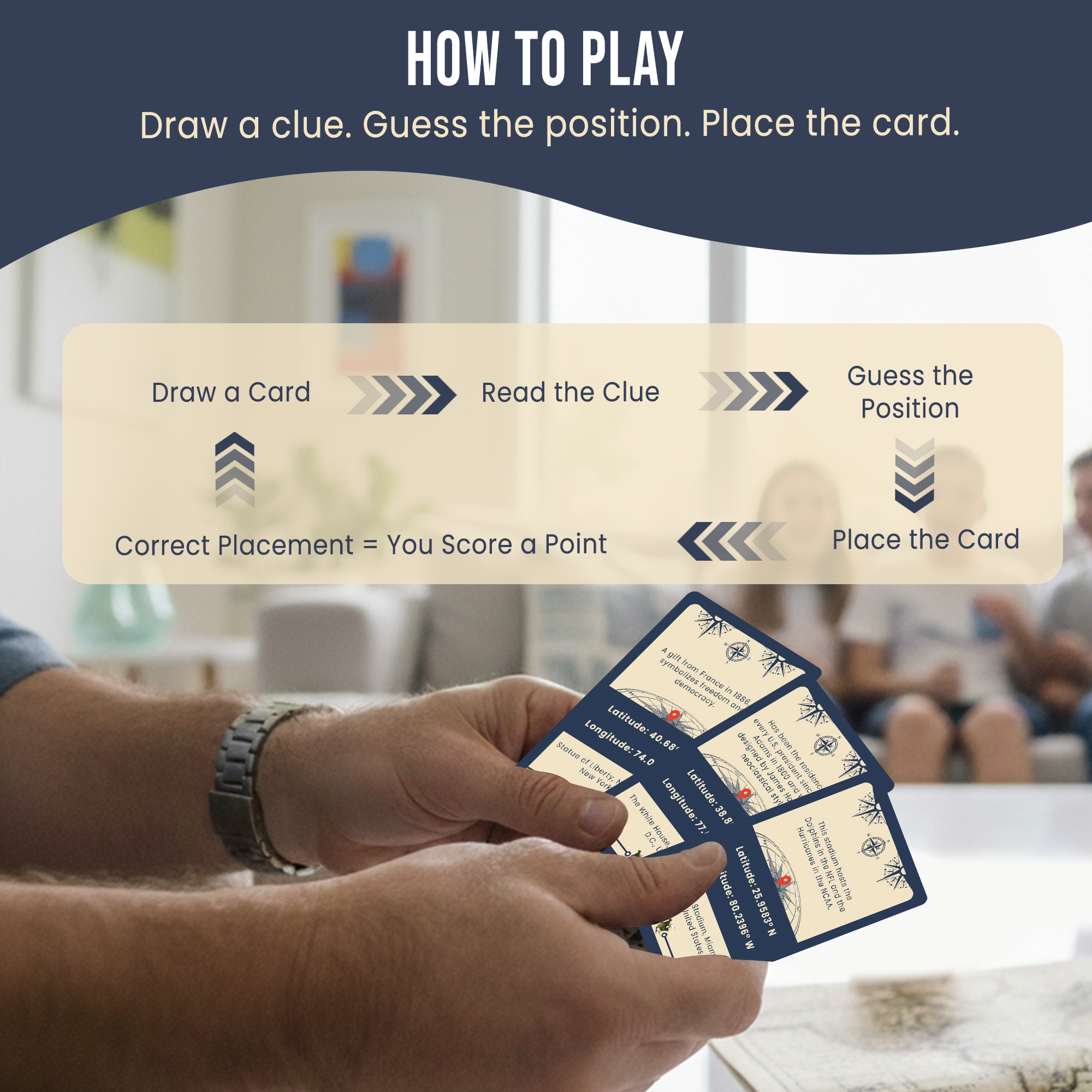 Coordinates North America Geography Game - Educational Card Game for Kids and Adults - Better Than Flash Cards - Build World Geography Skills Learning about North America