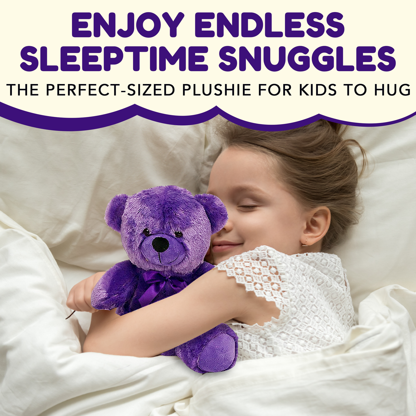 Grandma Smiley's Plush Best Friends Super Color Purple Teddy Bear Stuffed Animal, 9-inch Hypoallergenic Small Teddy Bears for Christmas, Newborn Baby Shower, Girlfriend, Boyfriend, Graduation