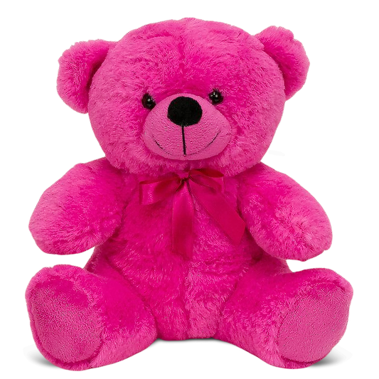 Grandma Smiley's Plush Best Friends Super Color Hot Pink Teddy Bear Stuffed Animal, 9-inch Hypoallergenic Small Teddy Bears for Christmas, Newborn Baby Shower, Girlfriend, Boyfriend, Graduation