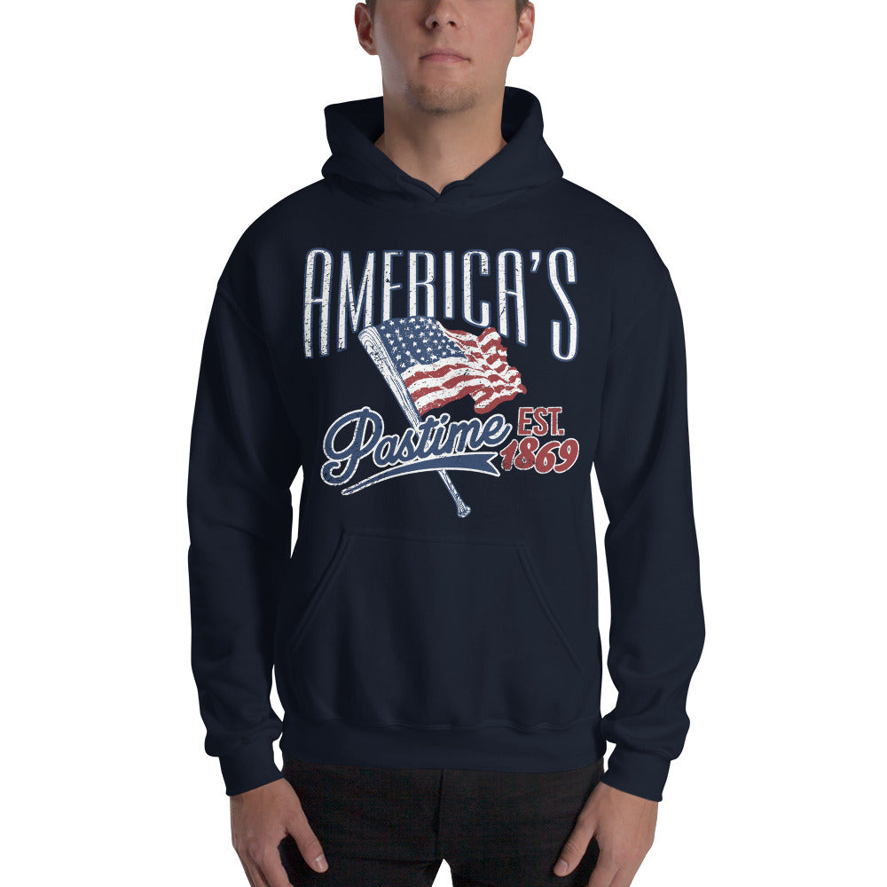 America's Pastime Baseball Mens Hoodie