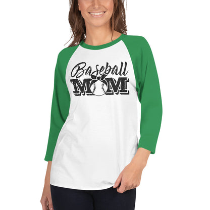 Baseball Mom Womens 3/4 sleeve raglan shirt