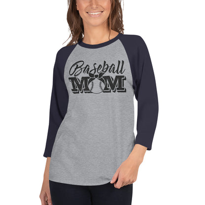 Baseball Mom Womens 3/4 sleeve raglan shirt