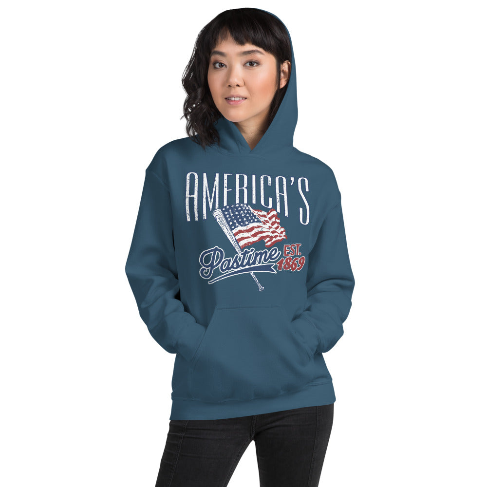 America's Pastime Baseball Womens Hoodie