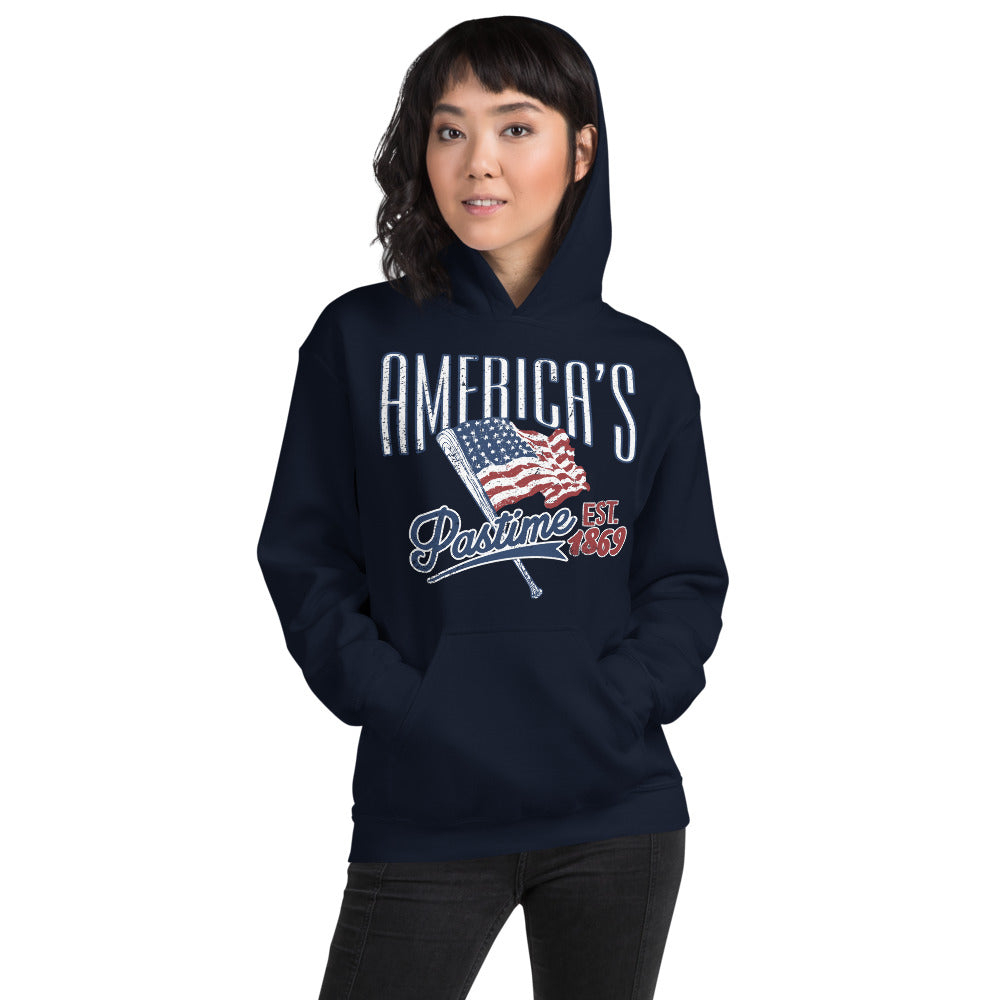 America's Pastime Baseball Womens Hoodie