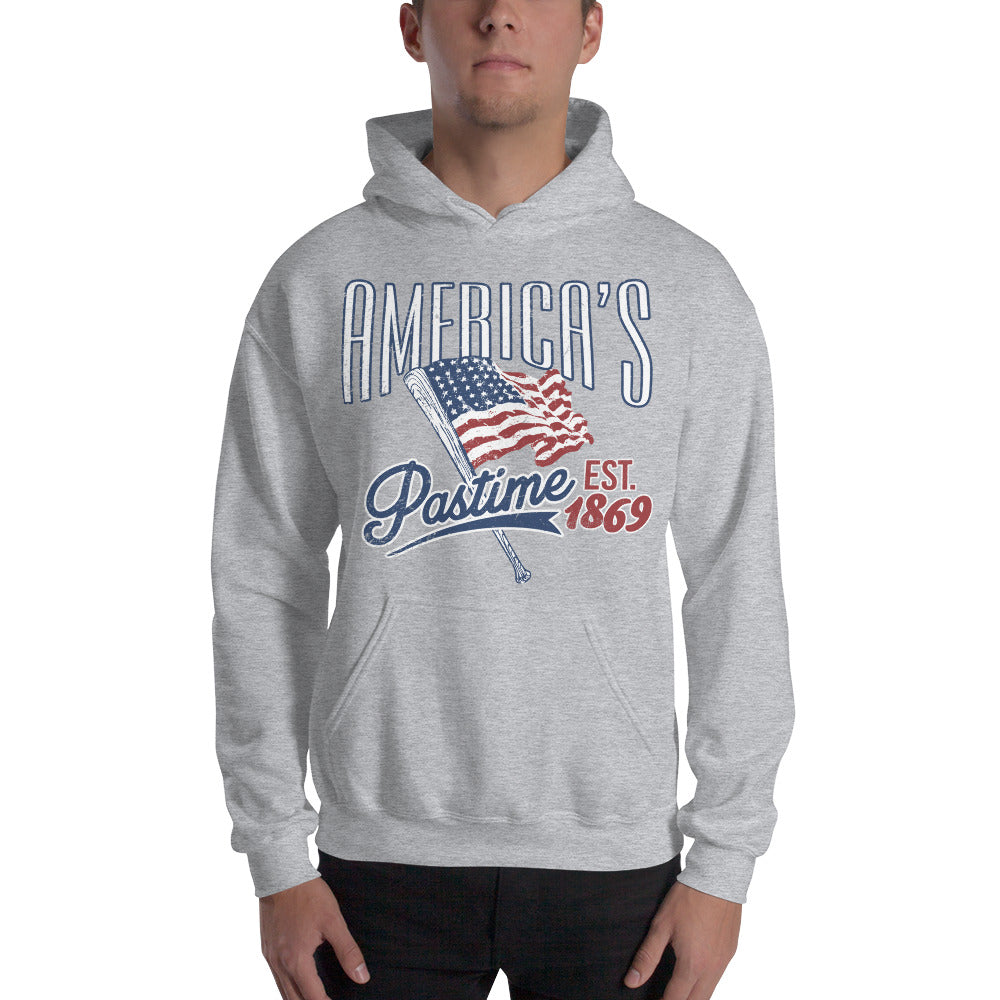 America's Pastime Baseball Mens Hoodie