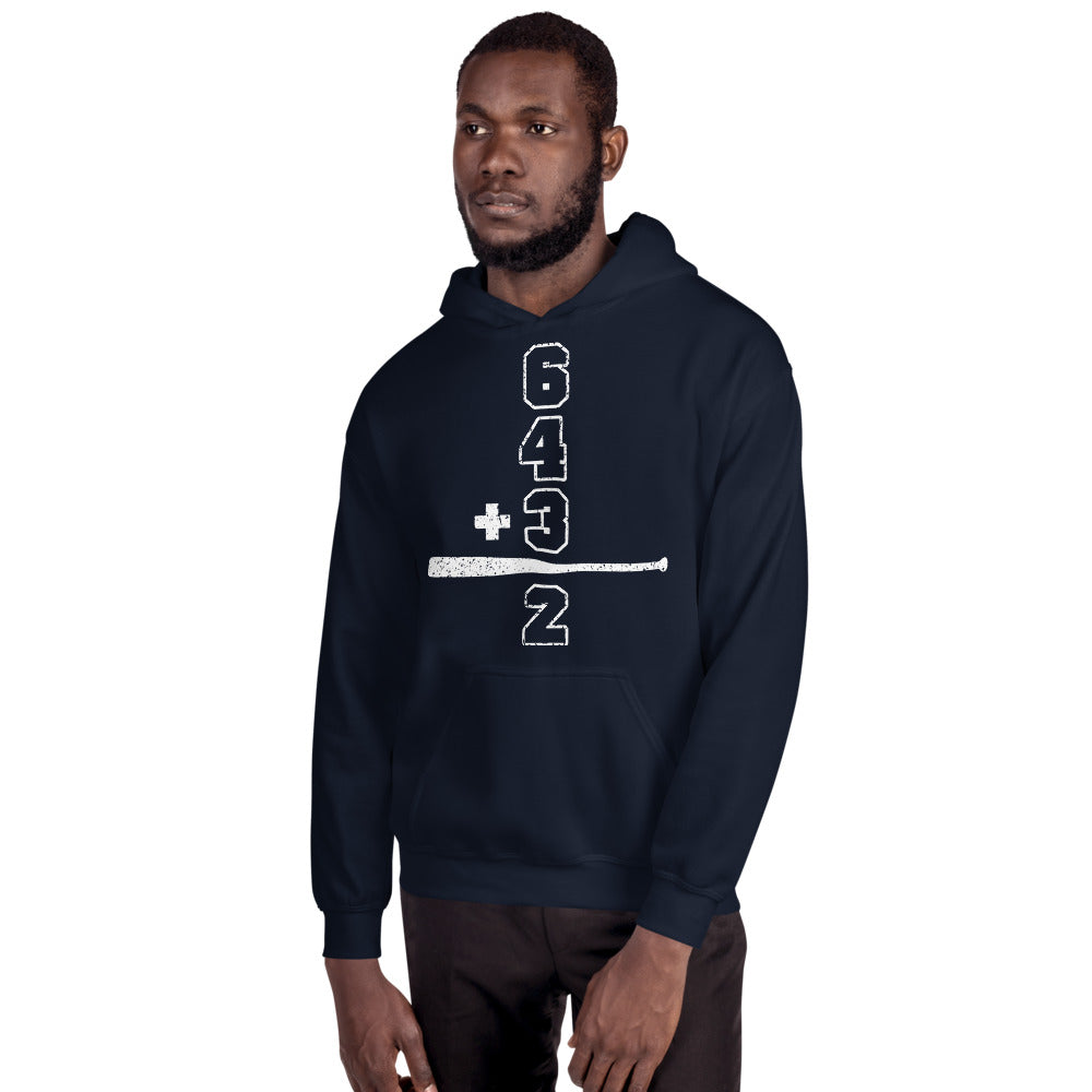 Baseball Math Double Play Mens Hoodie