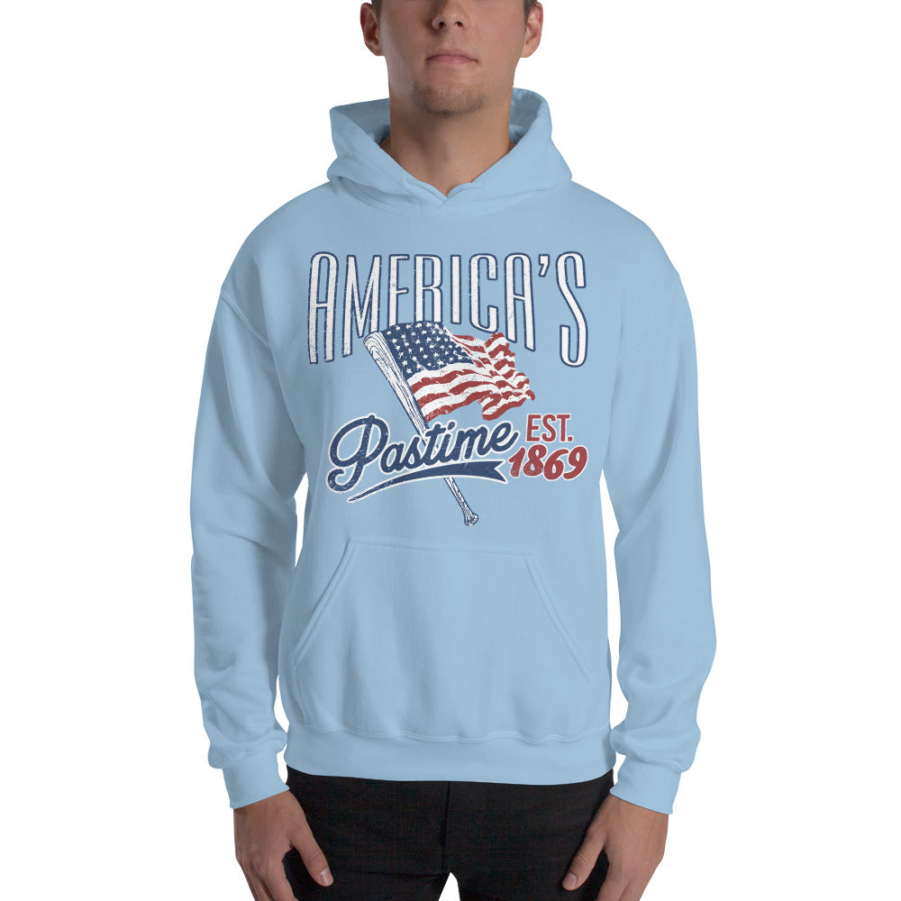 America's Pastime Baseball Mens Hoodie