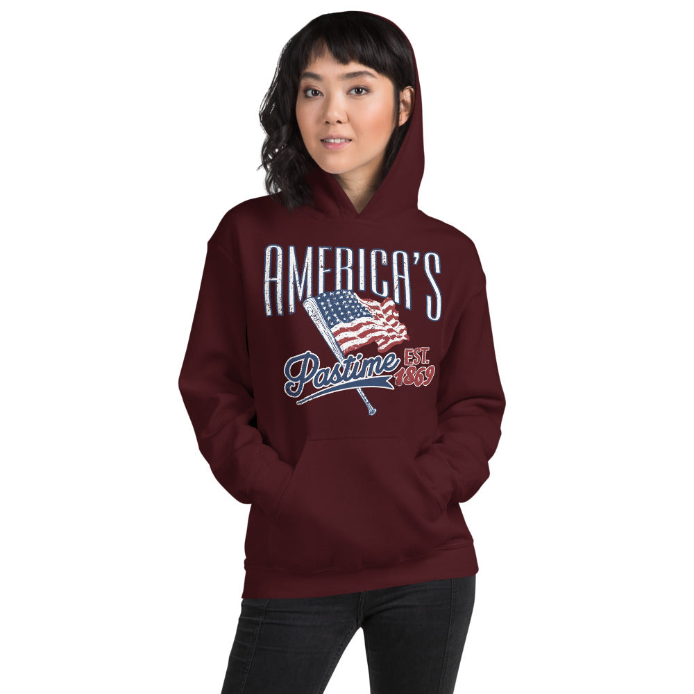 America's Pastime Baseball Womens Hoodie